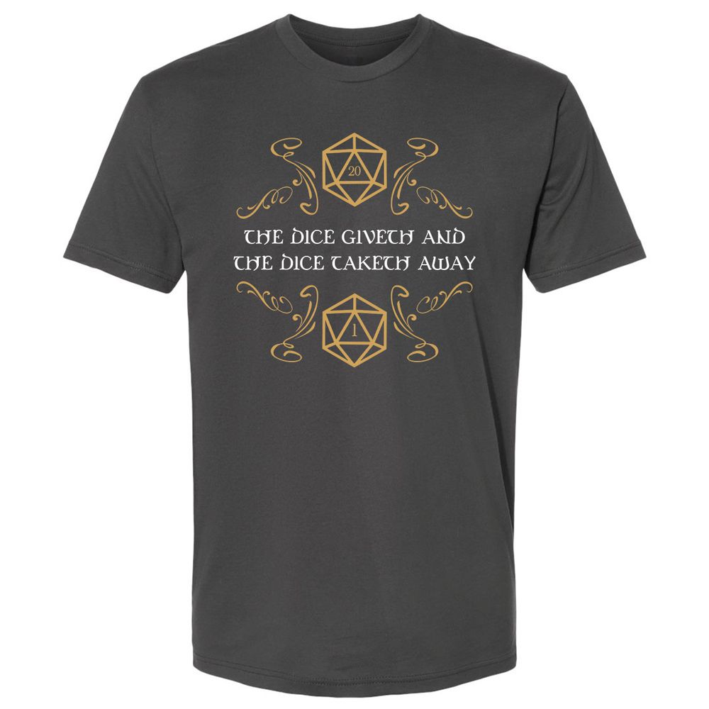 The Dice Giveth and Taketh Away Natural 20 and Critical Fail Premium Unisex T-Shirt - Heavy Metal - 8