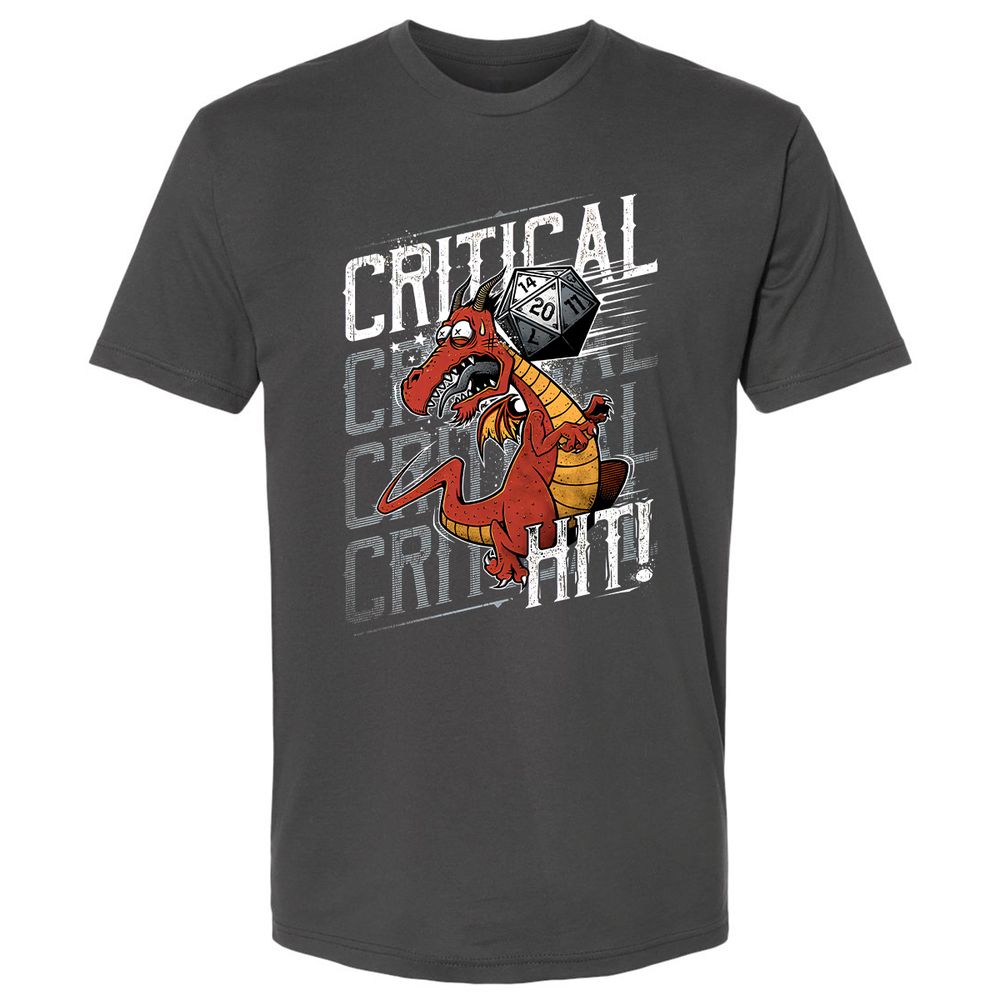 Funny Dragon Critical Hit Premium Unisex T-Shirt - Heavy Metal - 8