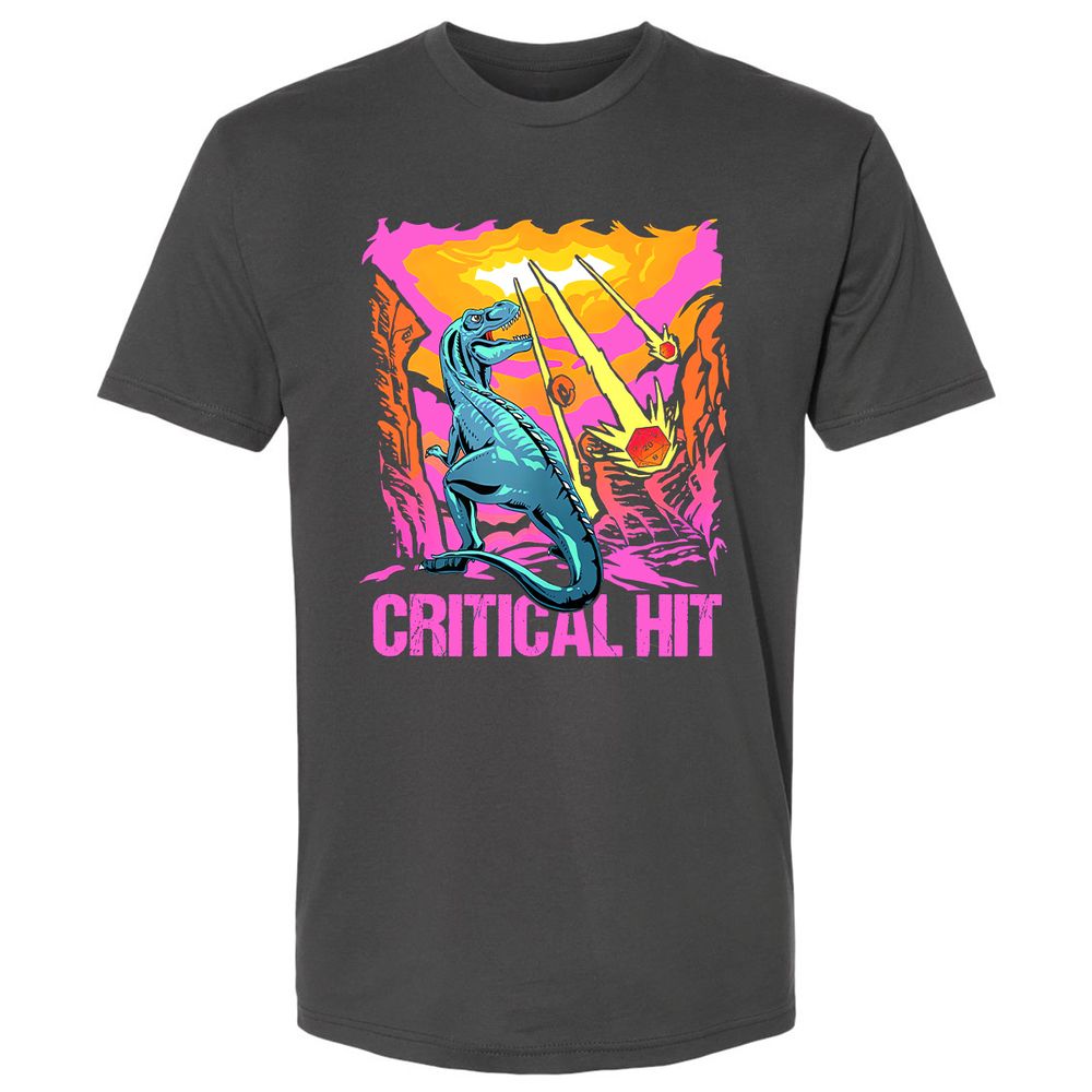 Dinosaur Critical Hit Premium Unisex T-Shirt - Heavy Metal - 8