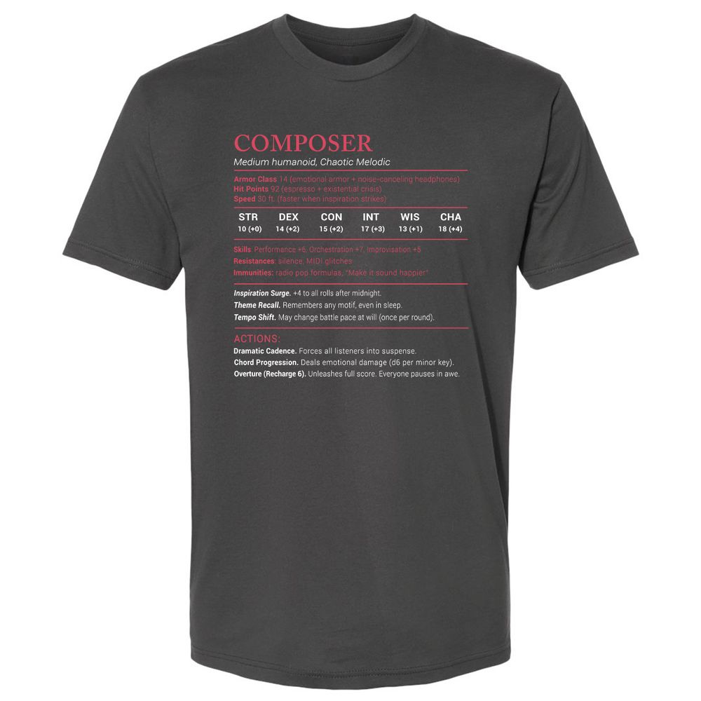 Composer Stats Premium Unisex T-Shirt - Heavy Metal - 8