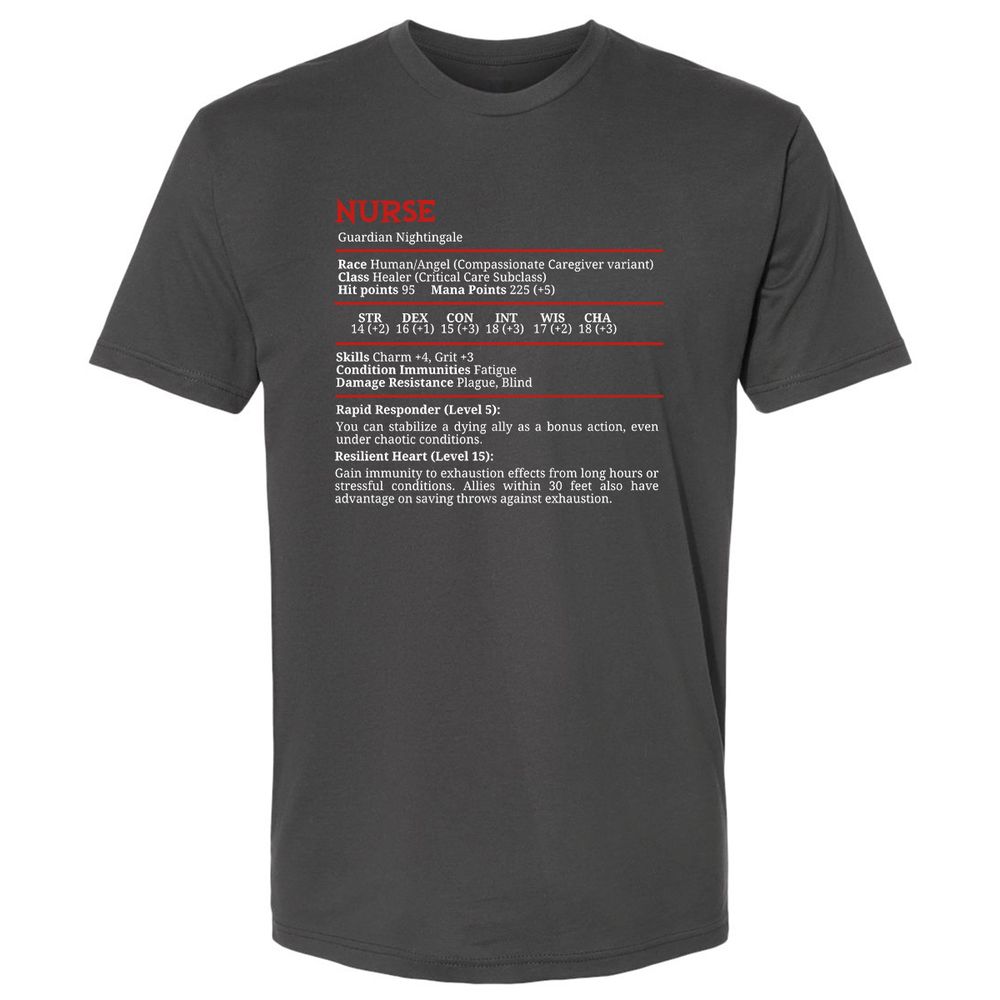 Nurse Stats Premium Unisex T-Shirt - Heavy Metal - 8