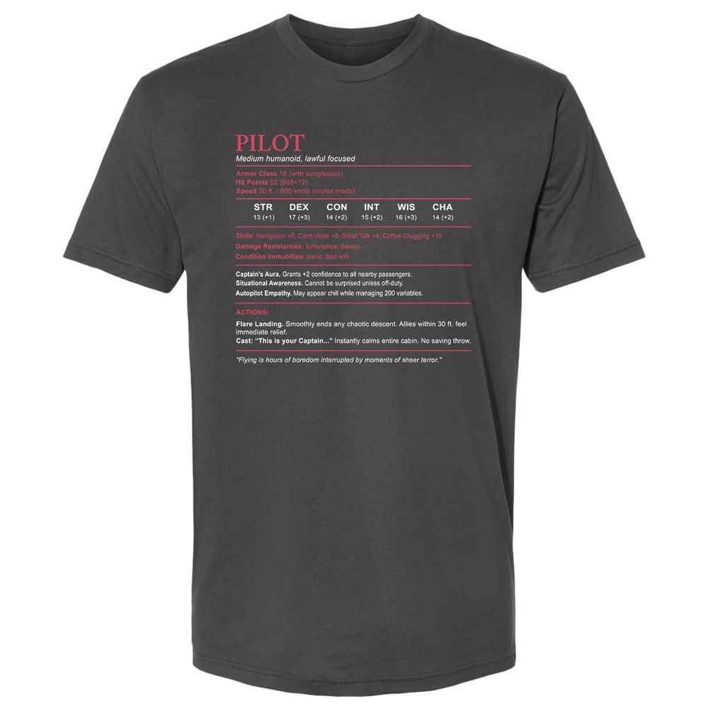 Pilot Stats Premium Unisex T-Shirt - Heavy Metal - 8