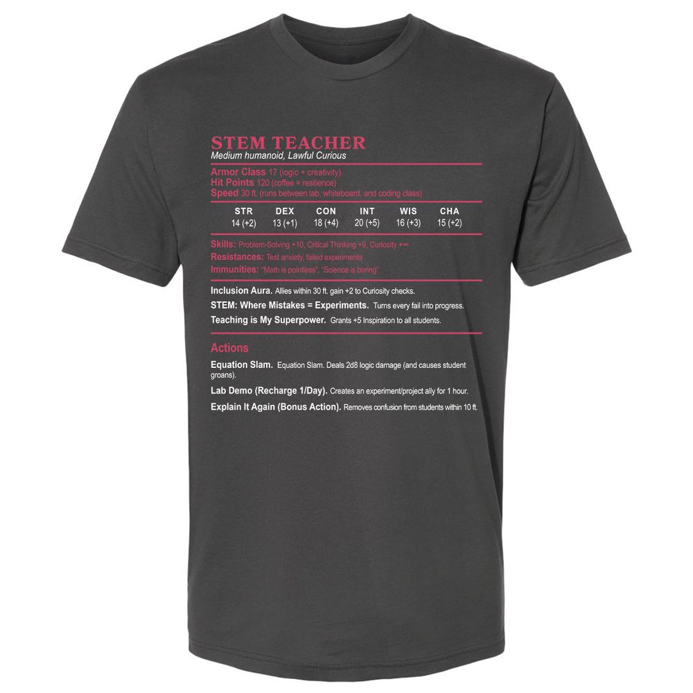 STEM TEACHER Premium Unisex T-Shirt - Heavy Metal - 8