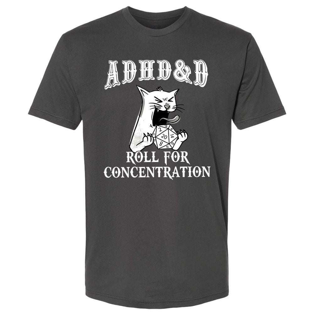 Cat ADHD&D Roll For Concentration Premium Unisex T-Shirt - Heavy Metal - 8