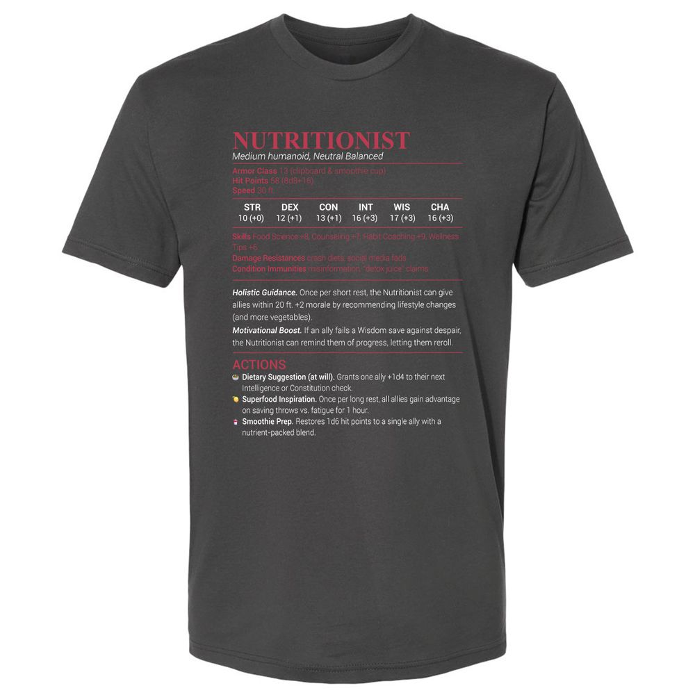 Nutritionist Premium Unisex T-Shirt - Heavy Metal - 8