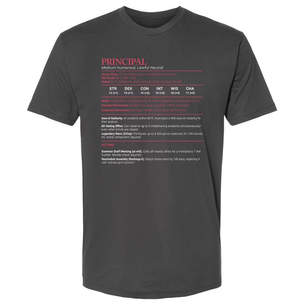 Principal Stats Premium Unisex T-Shirt - Heavy Metal - 8