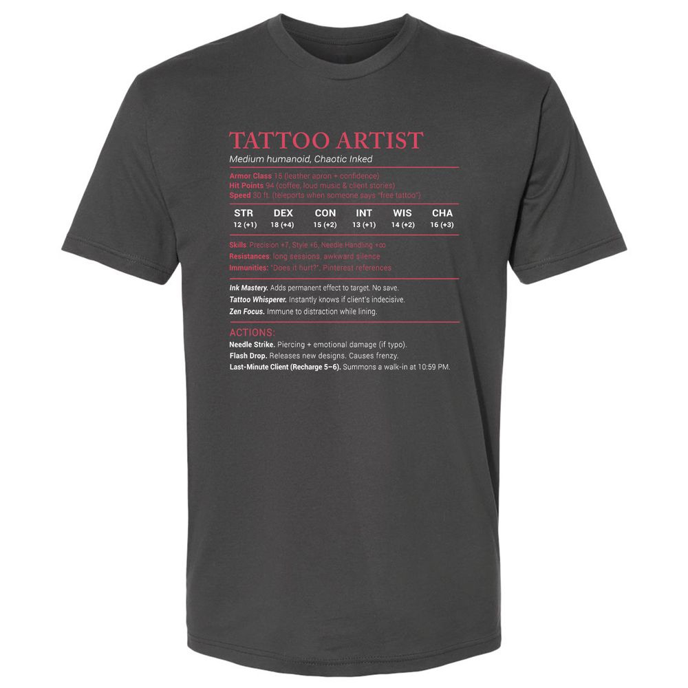 Tattoo Artist Stats Premium Unisex T-Shirt - Heavy Metal - 8