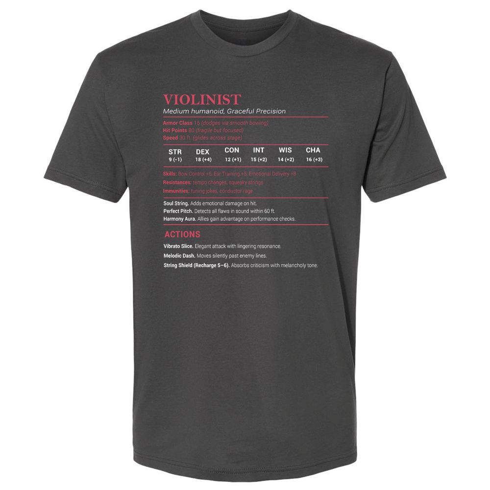 Violinist Stats Premium Unisex T-Shirt - Heavy Metal - 8