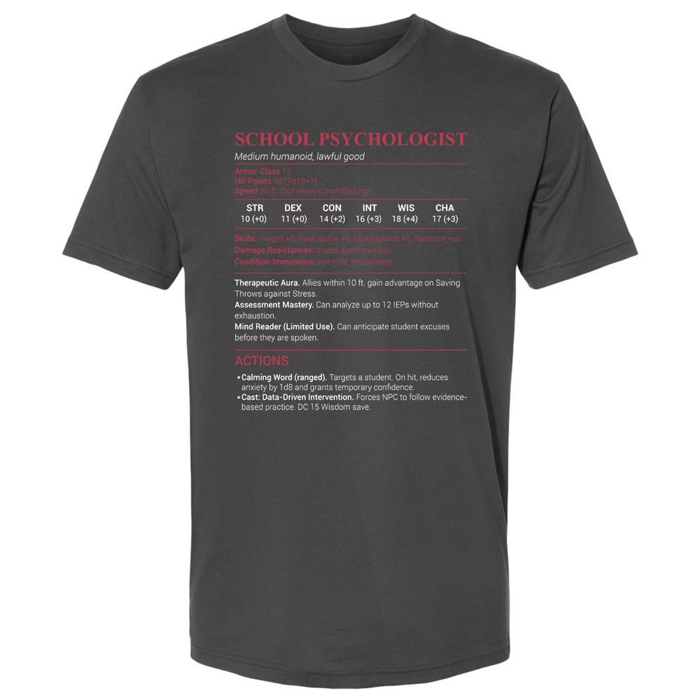 School Psychologist Premium Unisex T-Shirt - Heavy Metal - 8