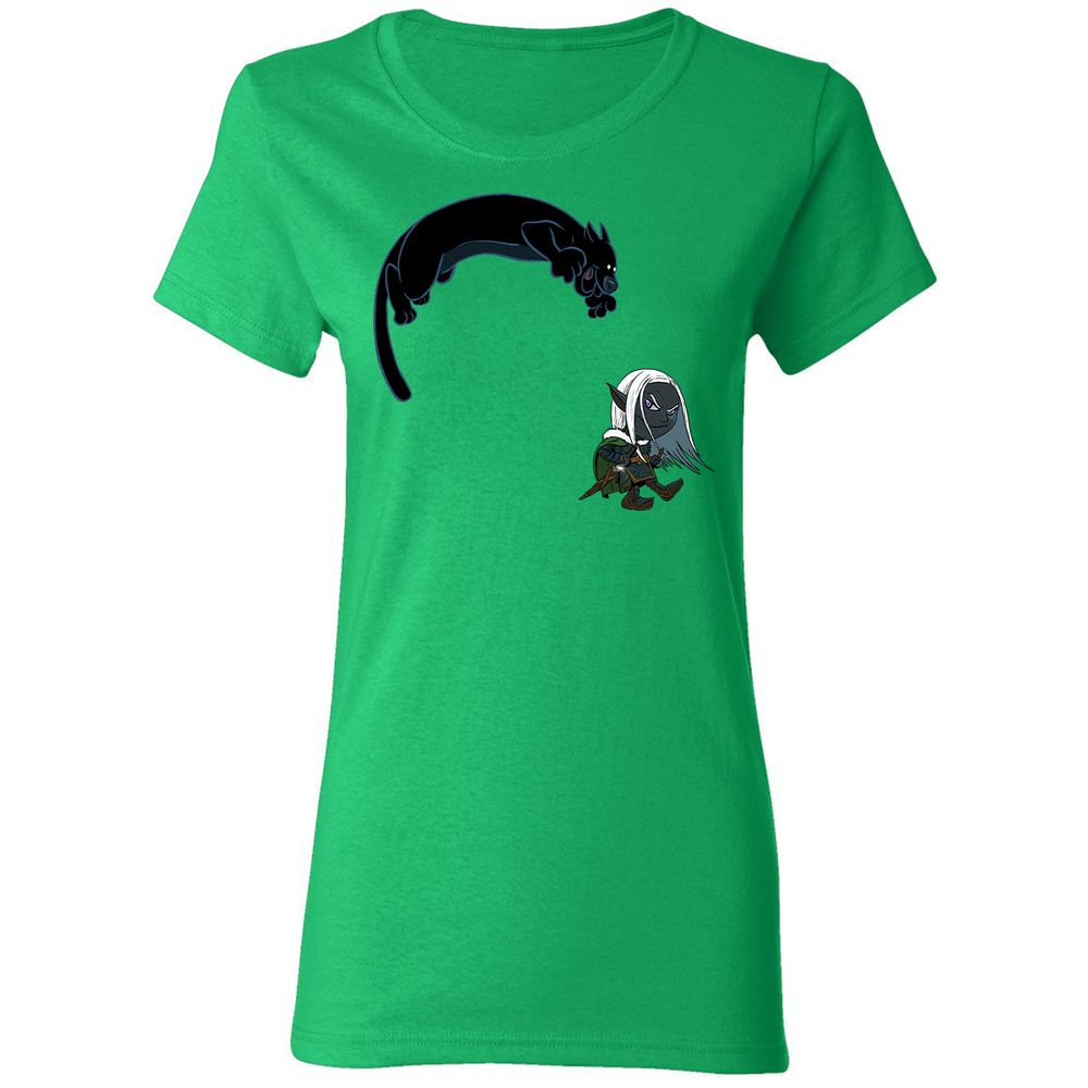 Drizzt and Guenhwyvar Women's T-Shirt - Irish Green - 8