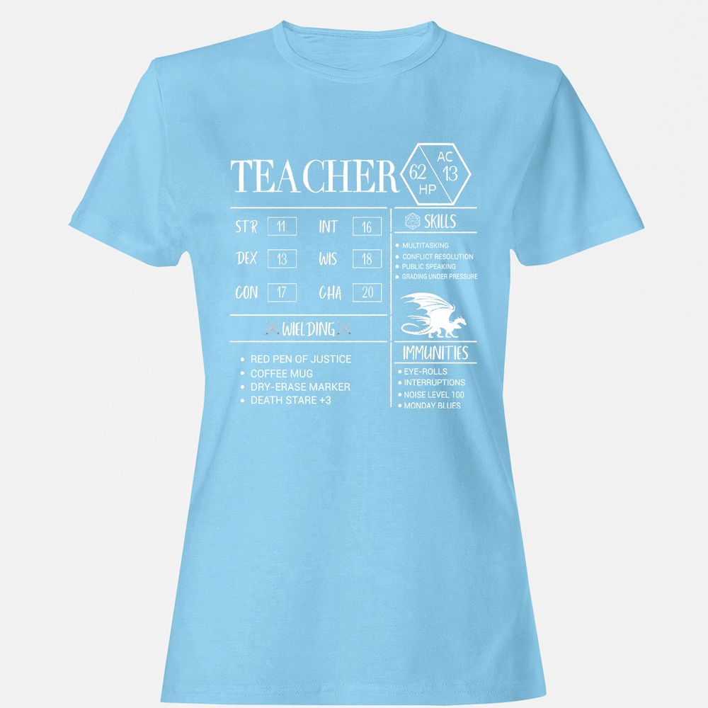 Teacher New Women's T-Shirt - Light Blue - 8