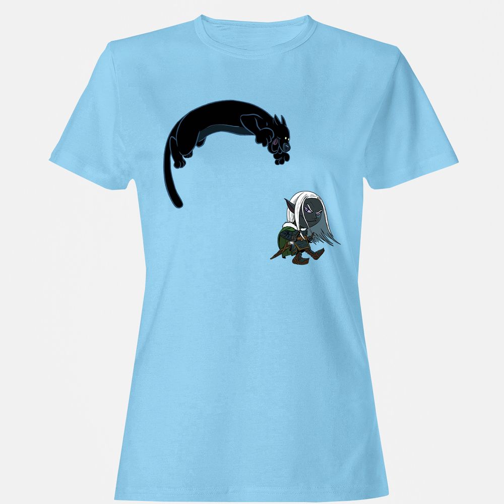 Drizzt And Guenhwyvar Women's T-Shirt - Light Blue - 8