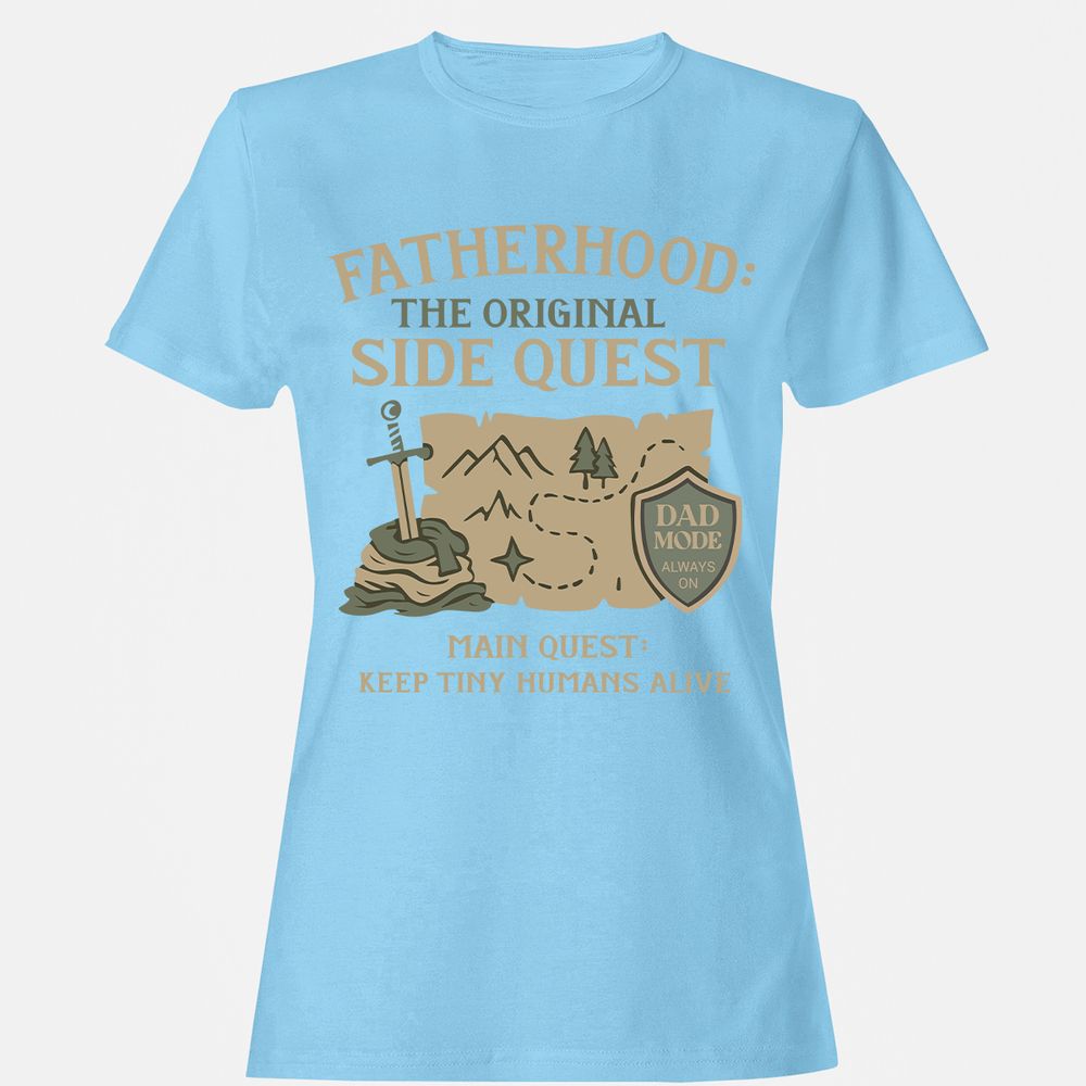 Fatherhood The Original Side Quest Women's T-Shirt - Light Blue - 8