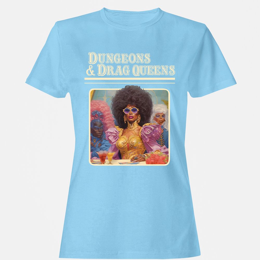 Dungeons & Drag Queens Women's T-Shirt - Light Blue - 8
