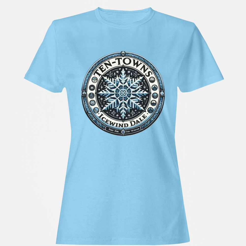 Ten-Towns Icewind Dale Women's T-Shirt - Light Blue - 8