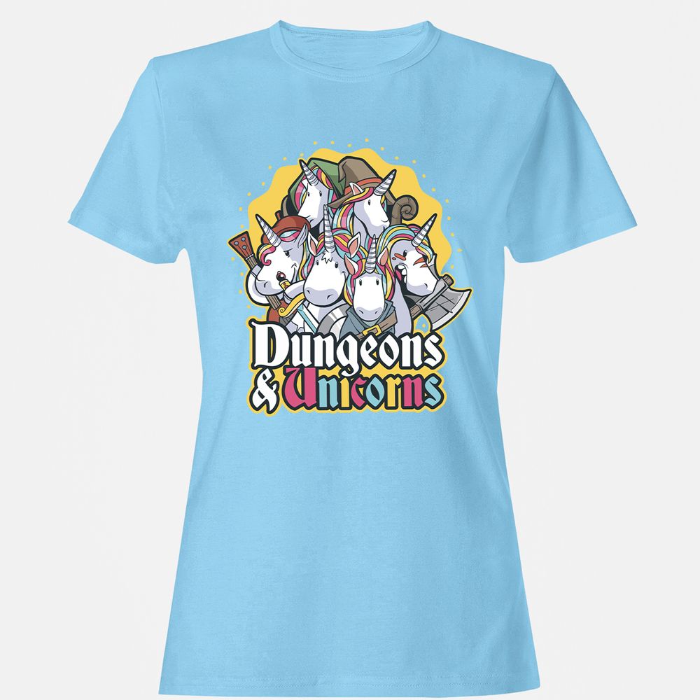 Dungeons And Unicorns Women's T-Shirt - Light Blue - 8