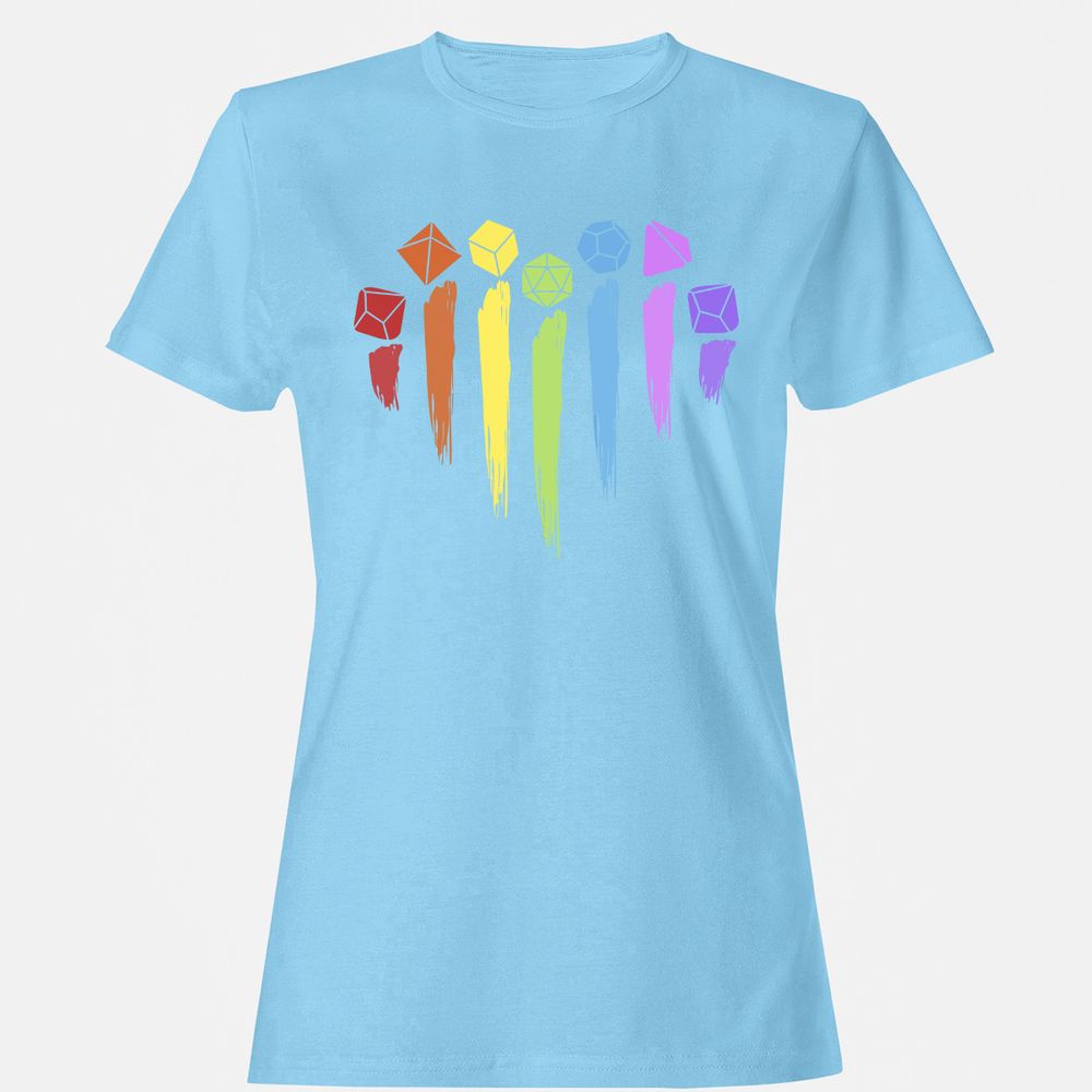 Dice Rainbow Heart Shape - Light Blue - 8