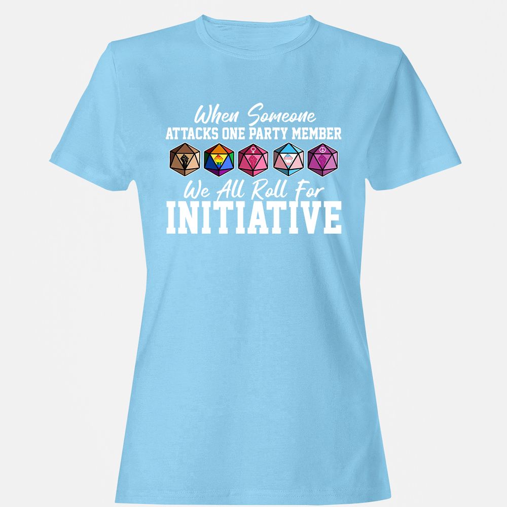 LGBT Roll For Initiative Women's T-Shirt - Light Blue - 8