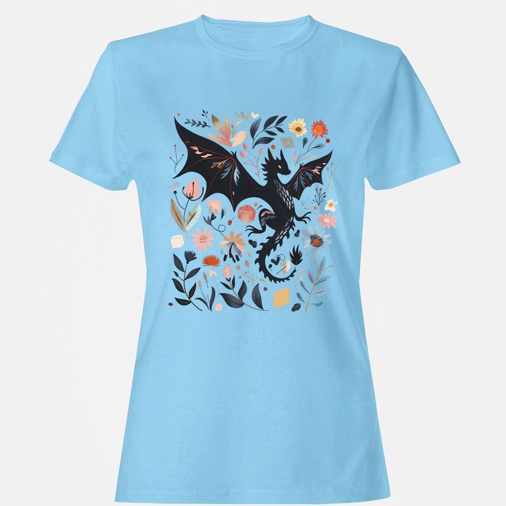 Floral DnD Dragon - Light Blue - 8
