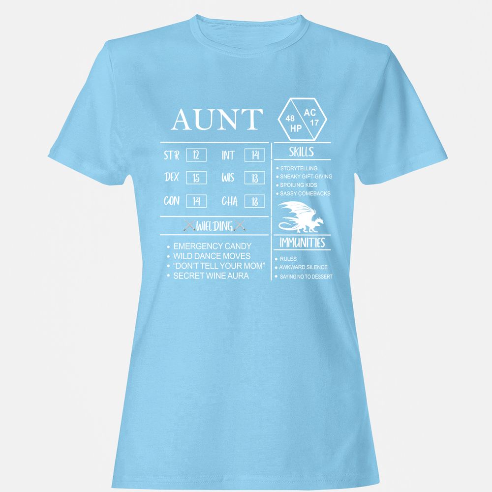 Aunt Stats Women's T-Shirt - Light Blue - 8