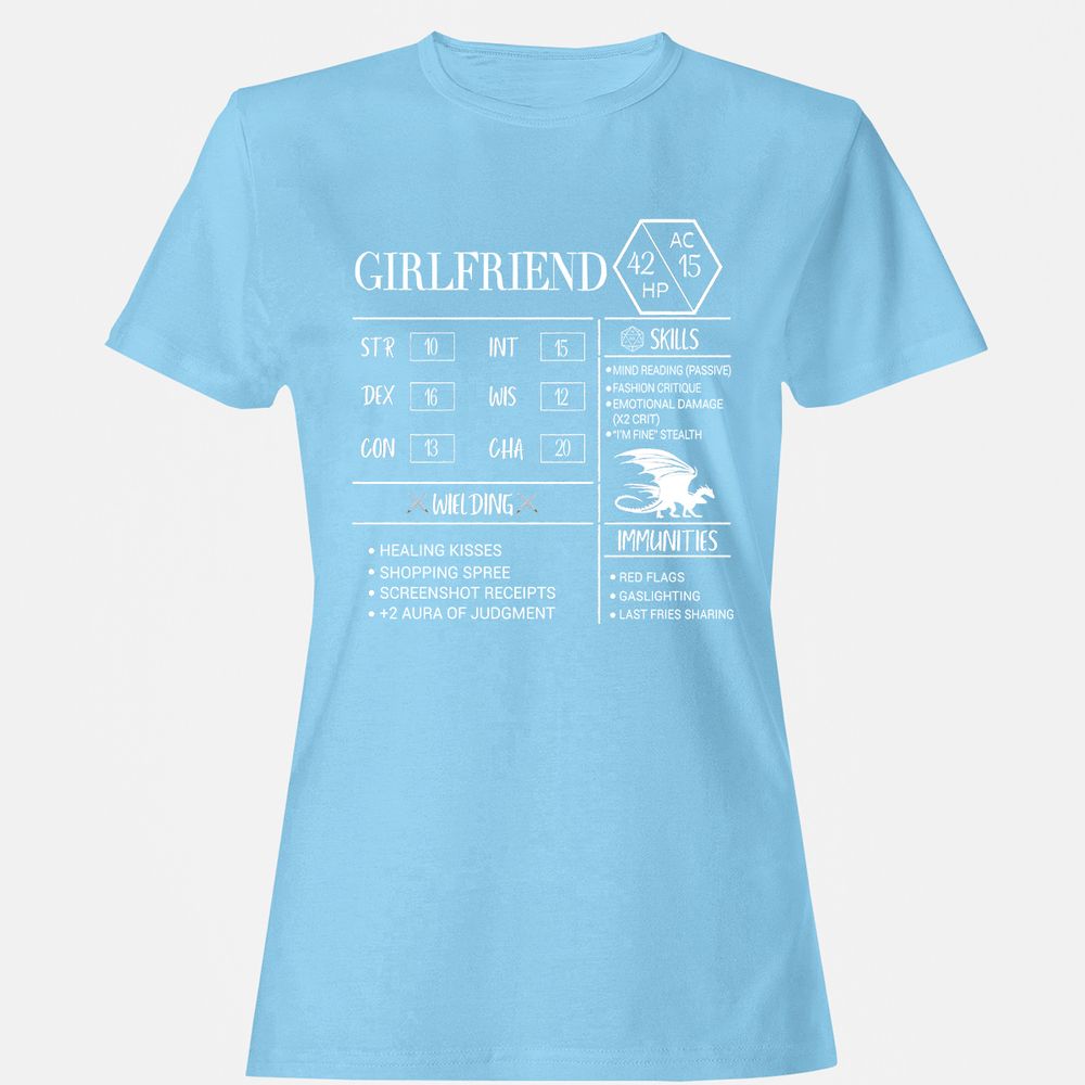 Girlfriend Stats Women's T-Shirt - Light Blue - 8