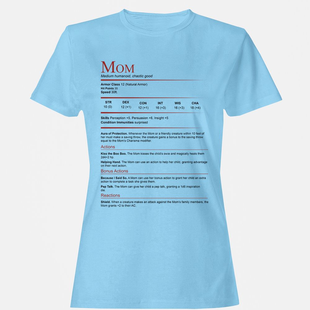 Mom Stats Women's T-Shirt - Light Blue - 8