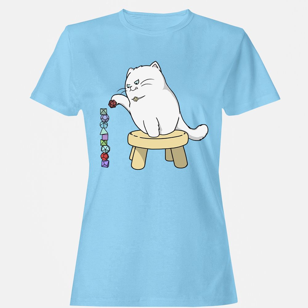 Cat Stacking Dice Women's T-Shirt - Light Blue - 8