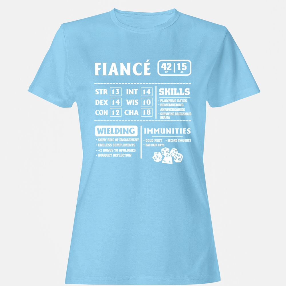 Fiance Stats Women's T-Shirt - Light Blue - 8