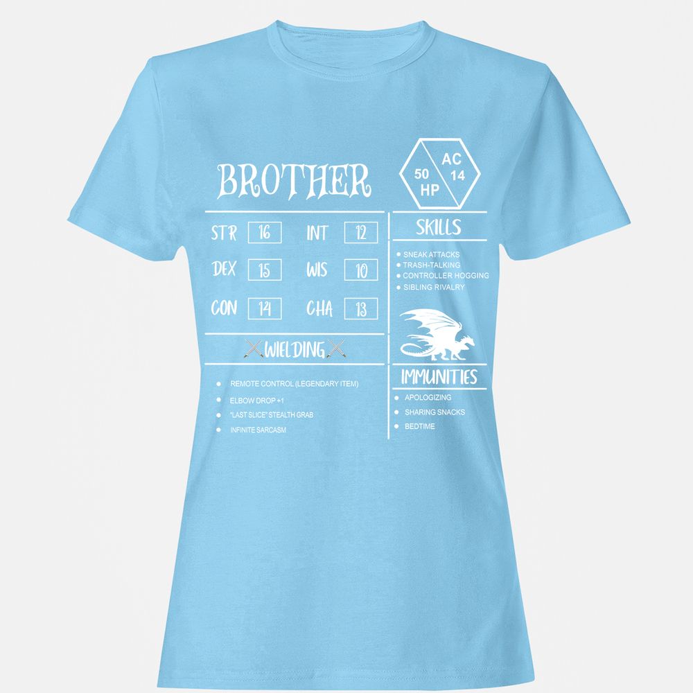 Brother Stats Women's T-Shirt - Light Blue - 8