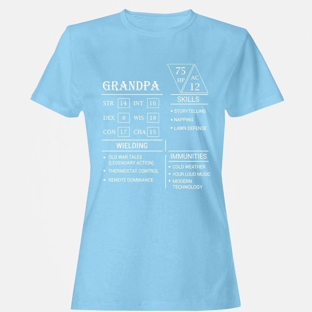 Grandpa Stats Women's T-Shirt - Light Blue - 8