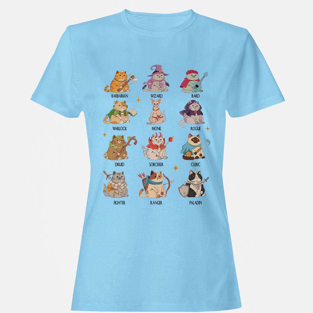 Dungeons And Cats Women's T-Shirt - Light Blue - 8