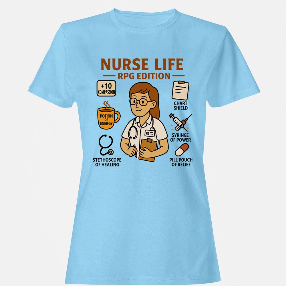 Nurse Life RPG Edition Women's T-Shirt - Light Blue - 8