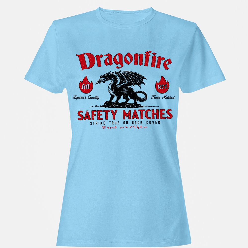 Dragonfire Women's T-Shirt - Light Blue - 8