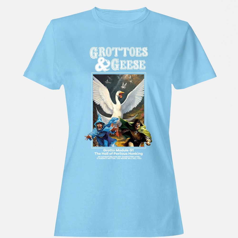 Grottoes & Geese Women's T-Shirt - Light Blue - 8