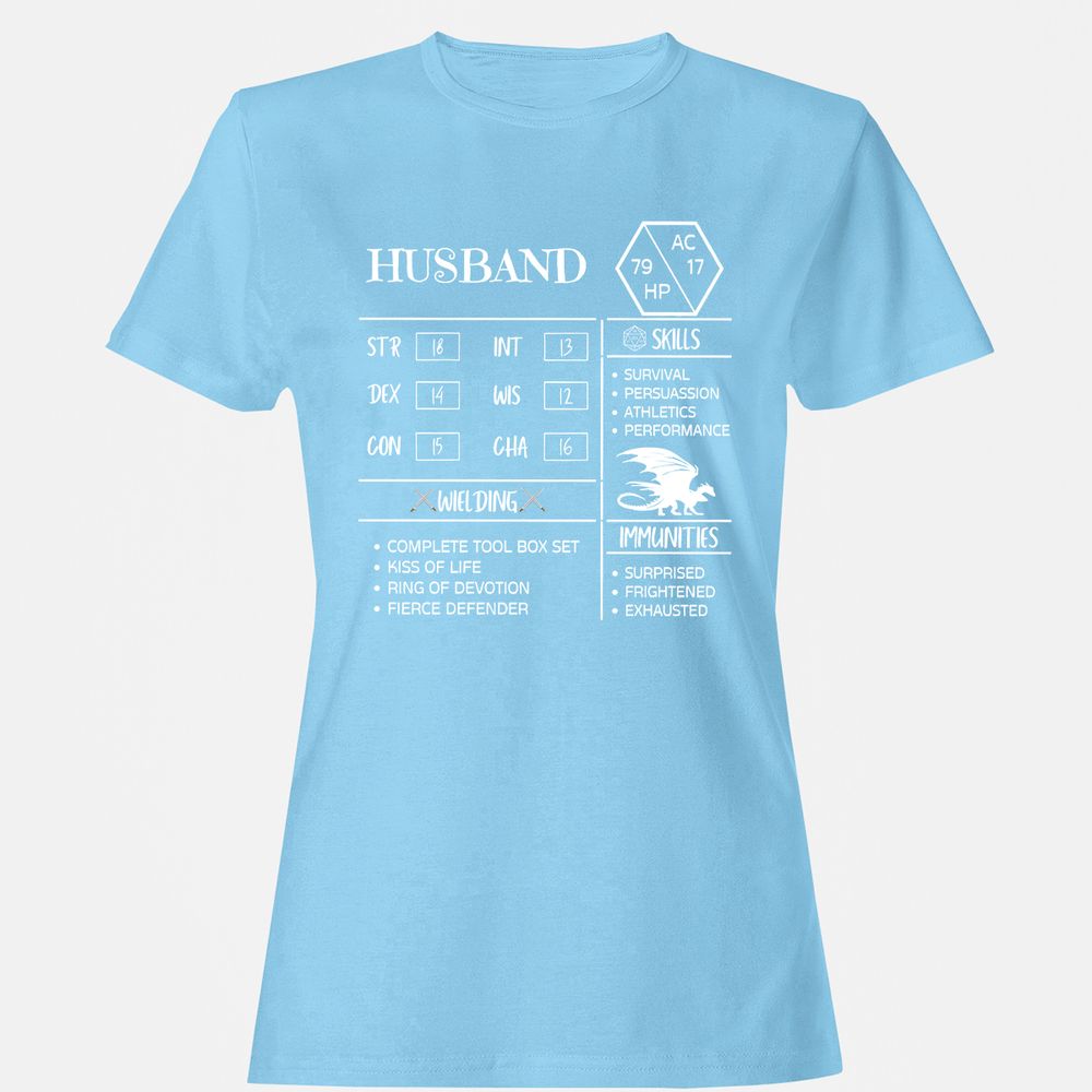 Husband Stats 2 Women's T-Shirt - Light Blue - 8