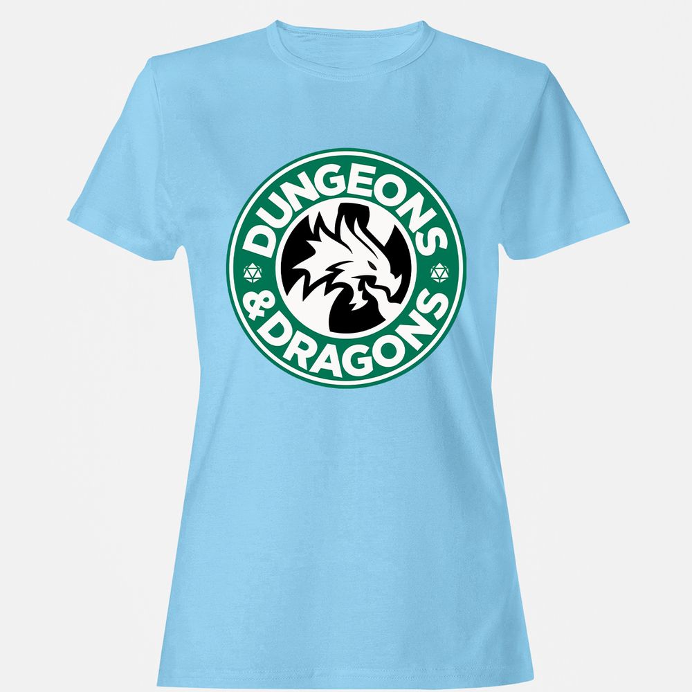 D&D Coffee Women's T-Shirt - Light Blue - 8