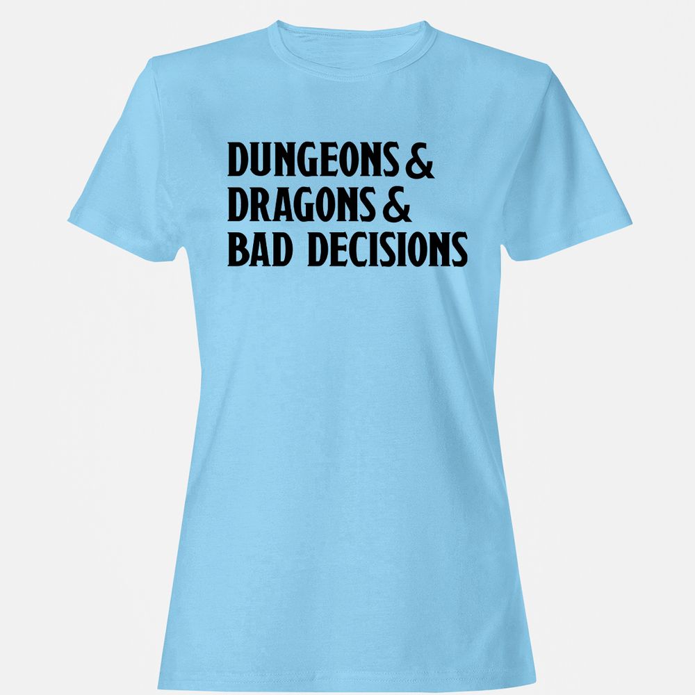 Bad Decisions Women's T-Shirt - Light Blue - 8