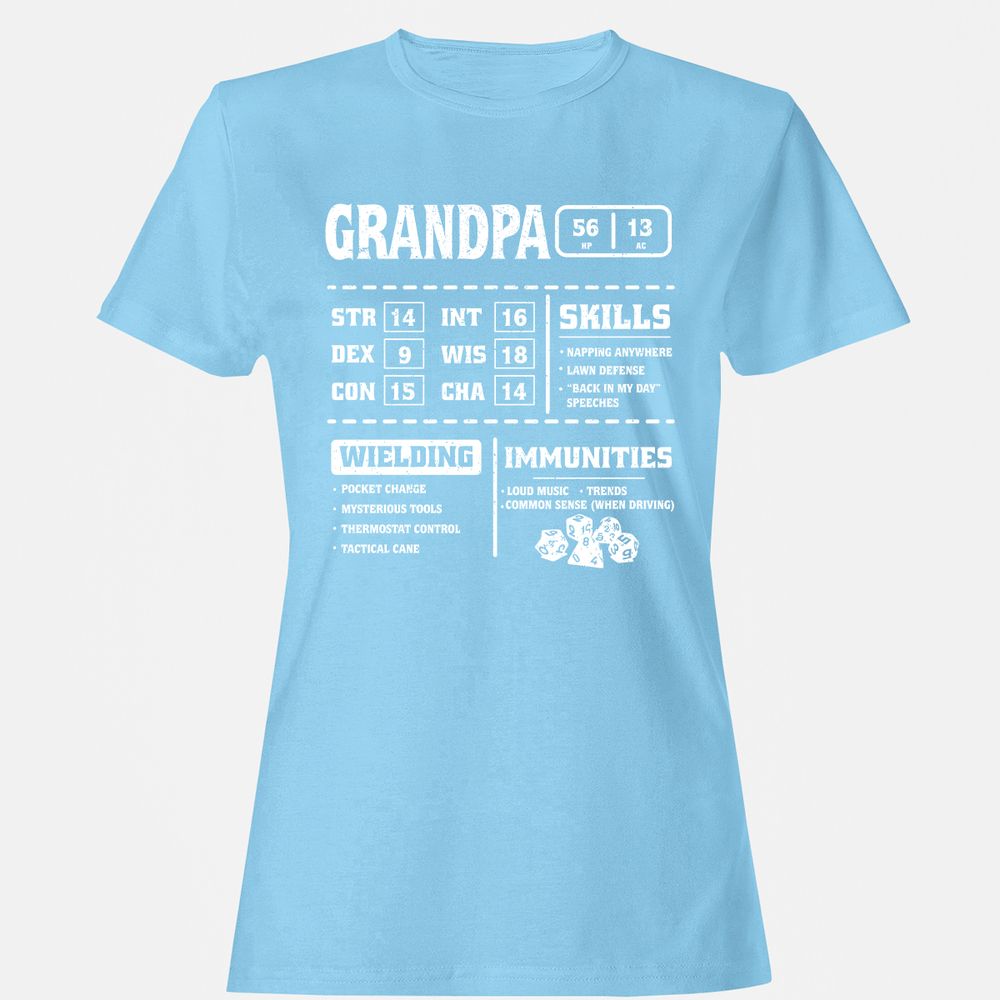 Grandpa Stats 2 Women's T-Shirt - Light Blue - 8