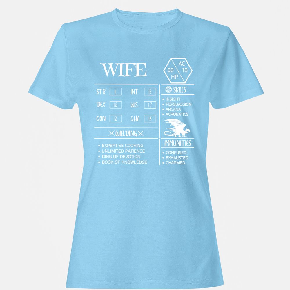 Wife Stats 2 Women's T-Shirt - Light Blue - 8