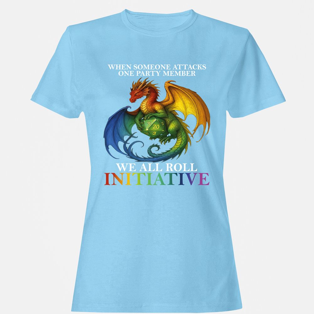 Dragon Roll For Initiative Women's T-Shirt - Light Blue - 8