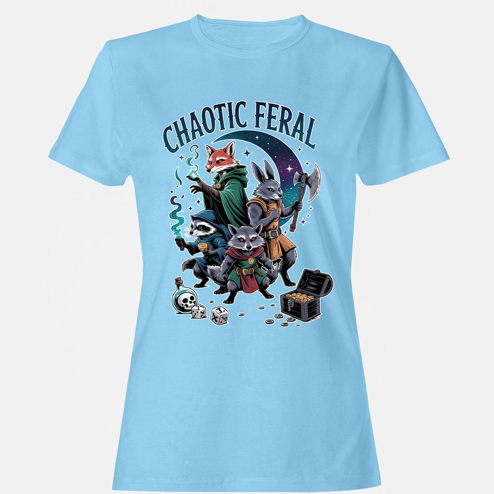 Chaotic Feral Women's T-Shirt - Light Blue - 8