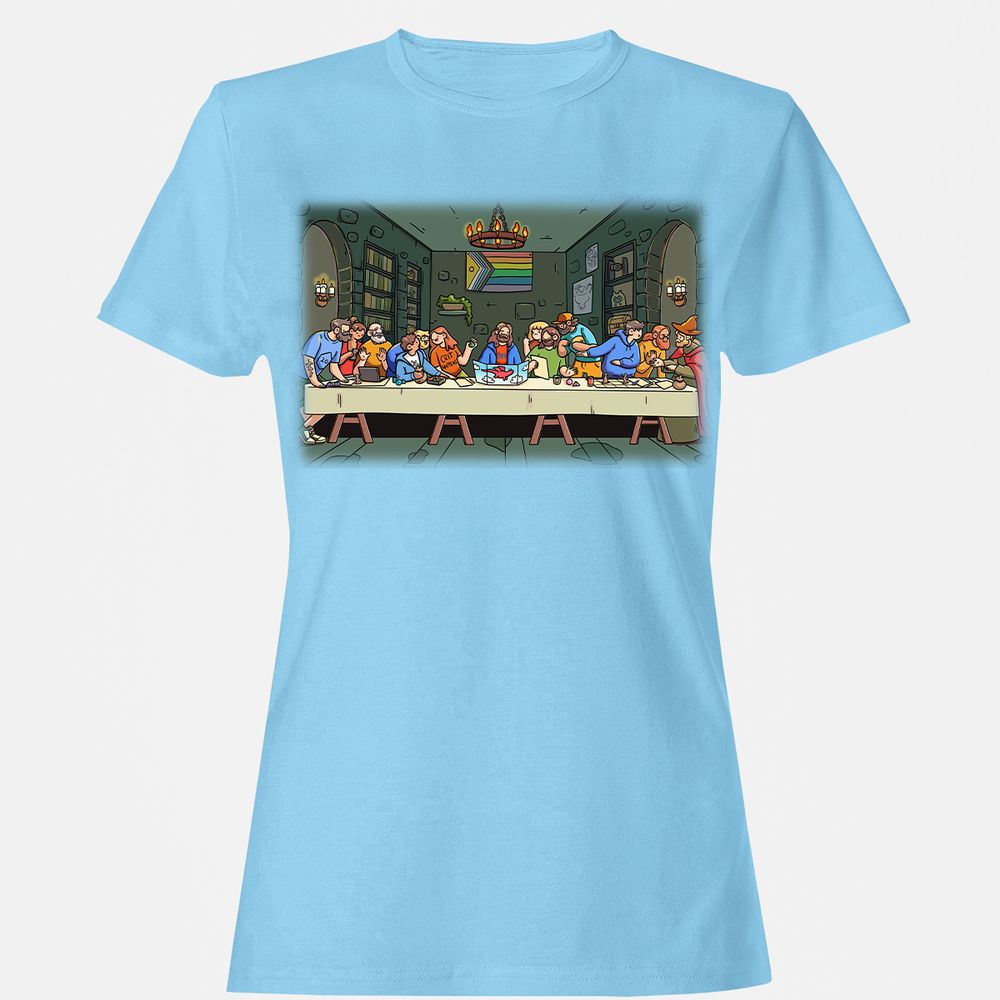 DnD Characters Pride Themed The Last Supper Shirt Women's T-Shirt - Light Blue - 8
