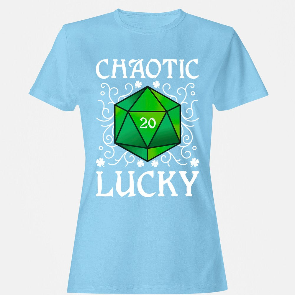 Chaotic Lucky D20 Dice Women's T-Shirt - Light Blue - 8