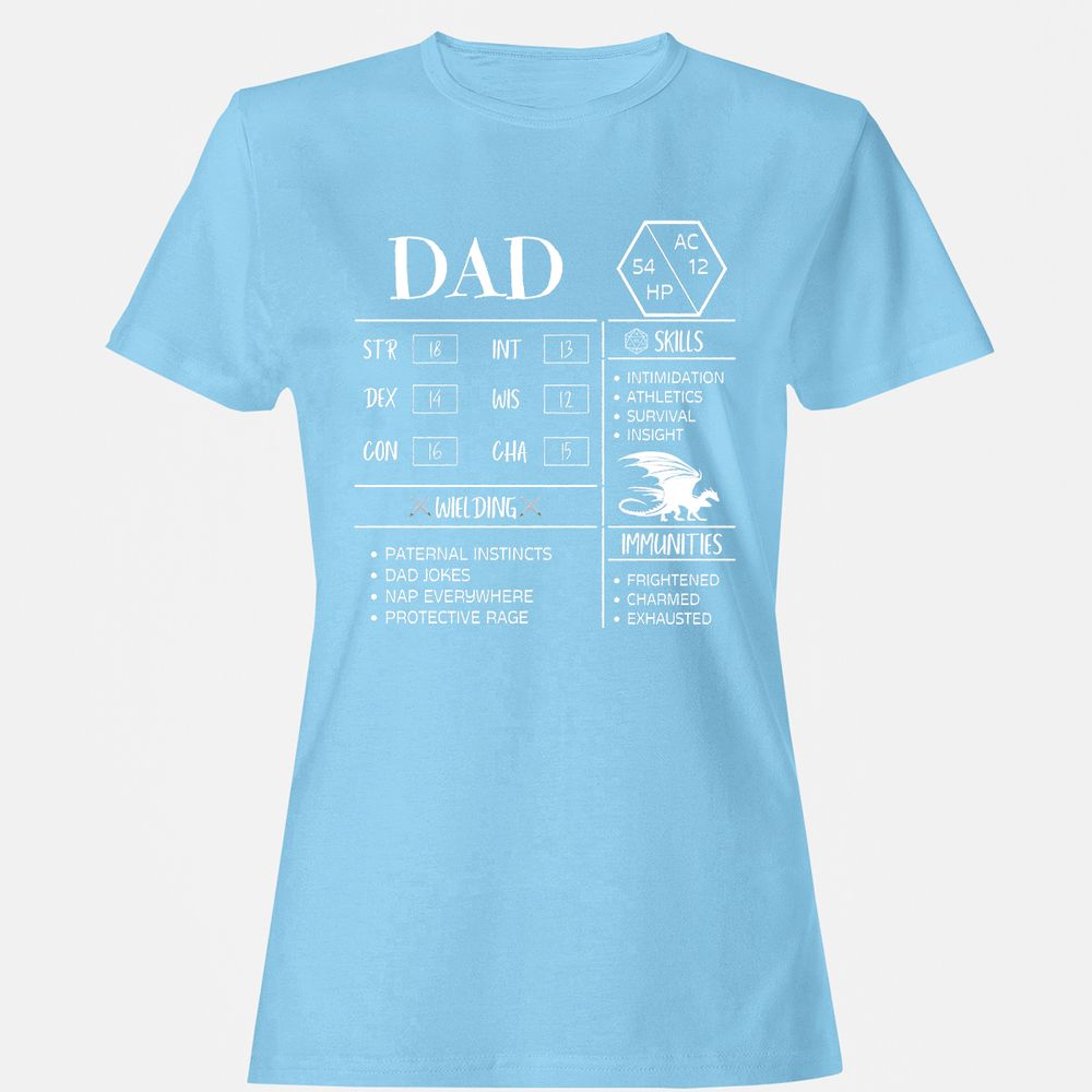 Dad Stats 2 Women's T-Shirt - Light Blue - 8