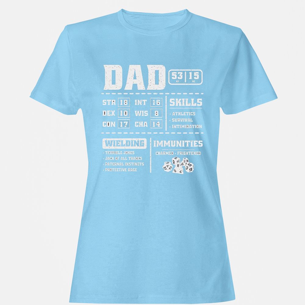 Dad Stat Block 2 Women's T-Shirt - Light Blue - 8