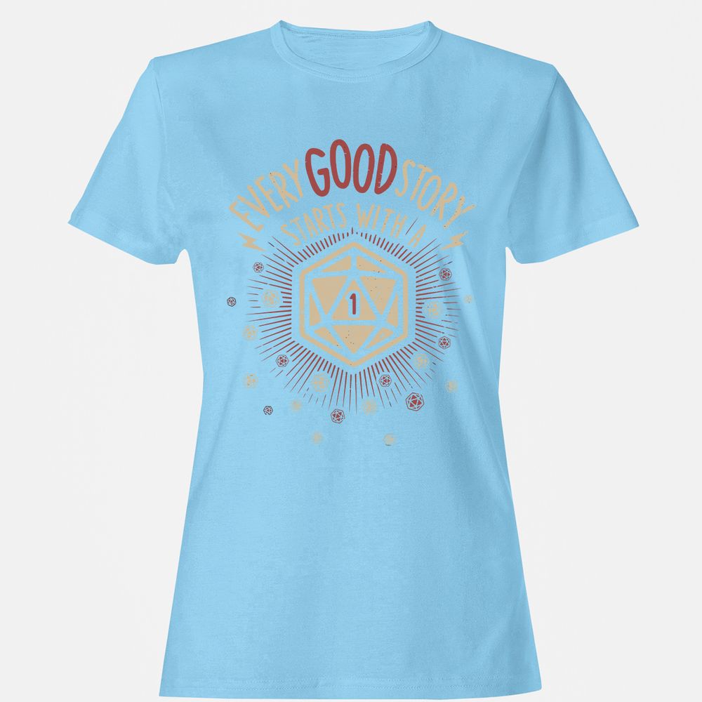 Good Story Starts With A 1 Women's T-Shirt - Light Blue - 8
