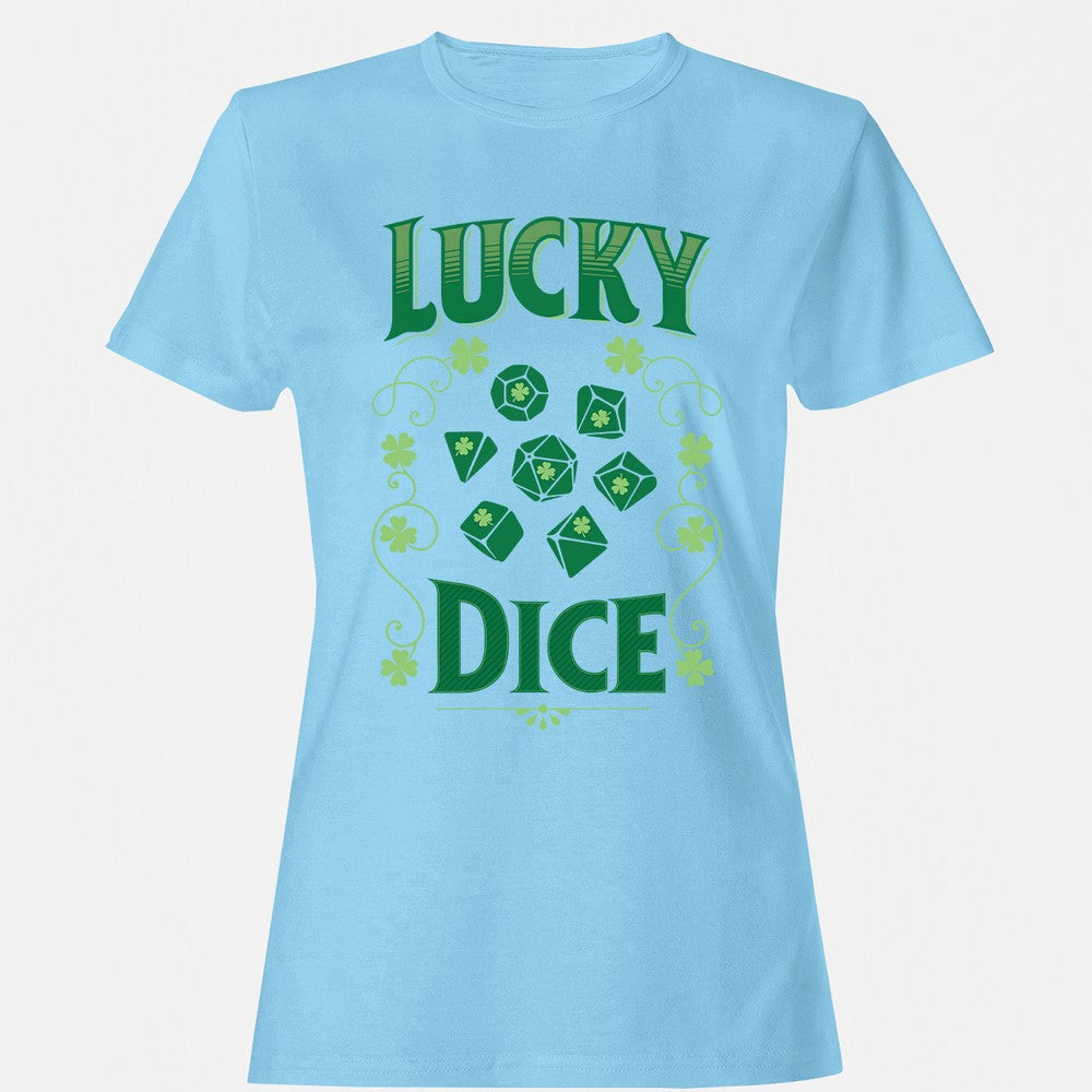 Lucky Dice Women's T-Shirt - Light Blue - 8