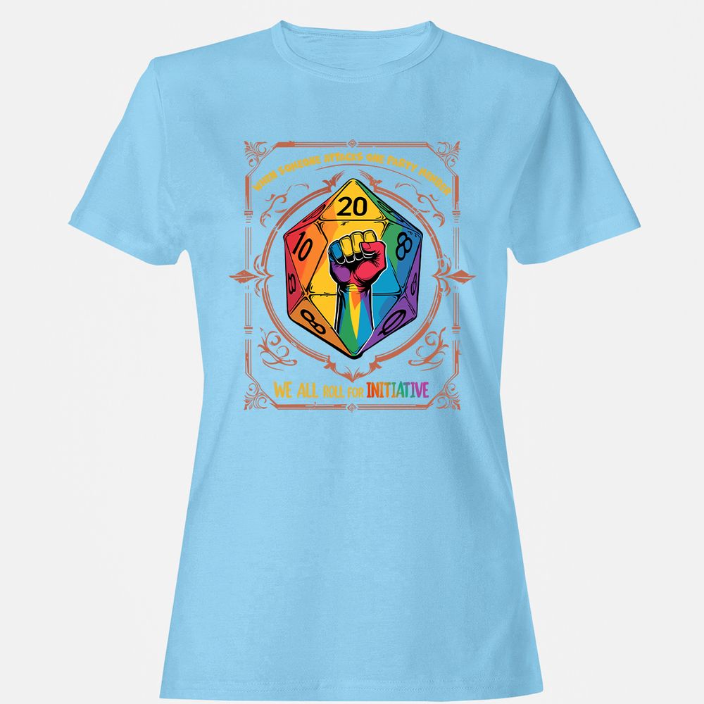 Roll For Initiative Women's T-Shirt - Light Blue - 8