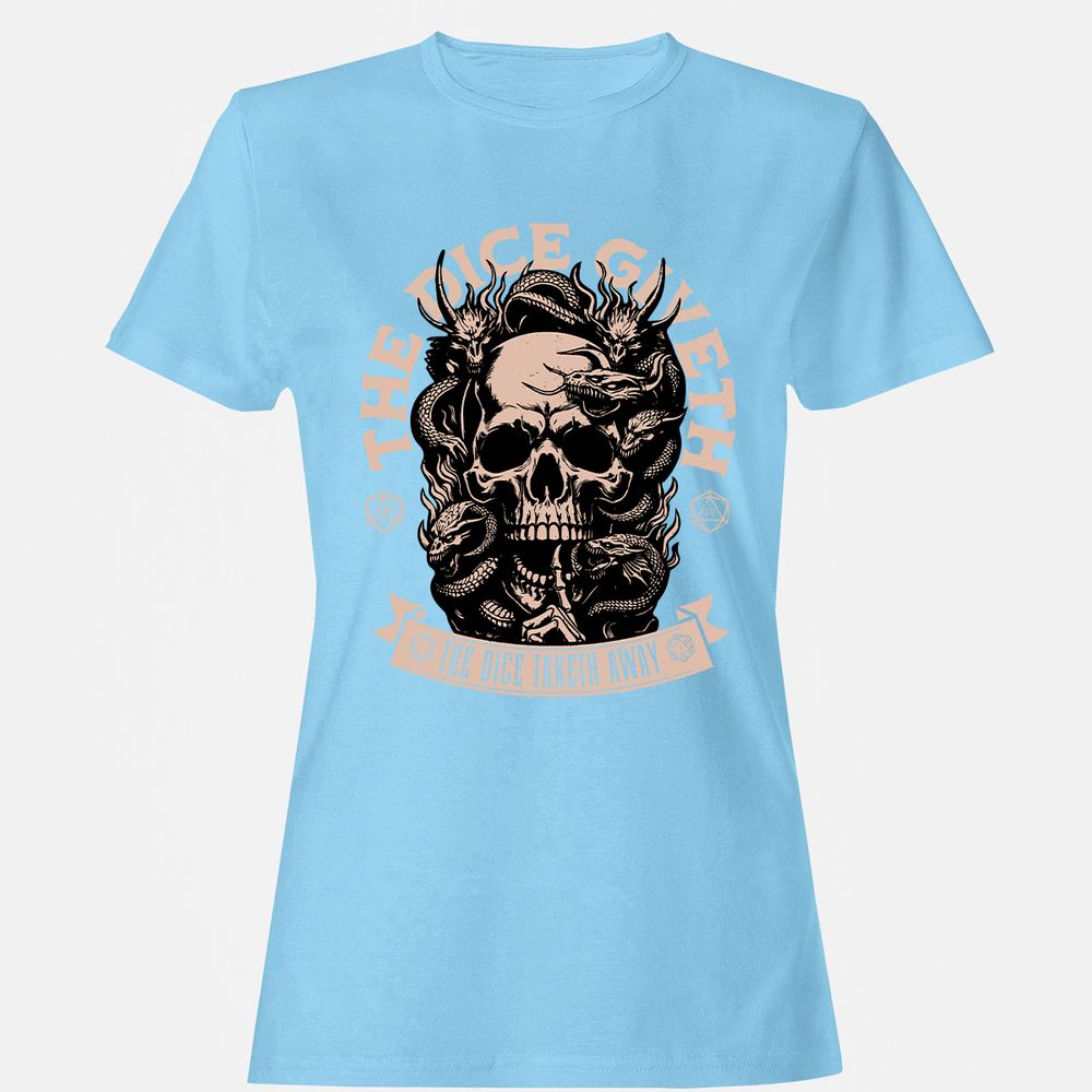 The Dice Giveth The Dice Taketh Away Women's T-Shirt - Light Blue - 8