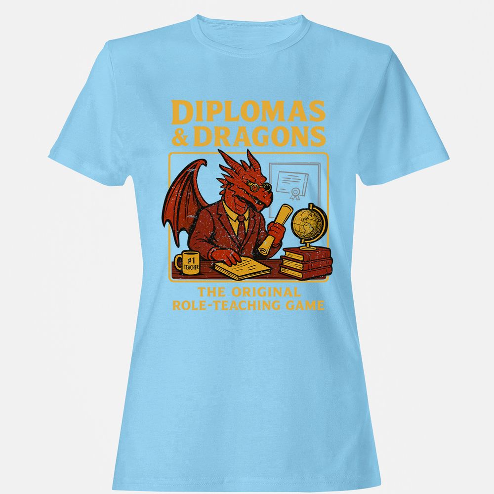 Diplomas & Dragons Women's T-Shirt - Light Blue - 8